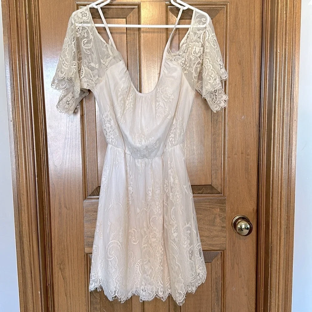 Lace Cold Shoulder Dress - Picture 1 of 3